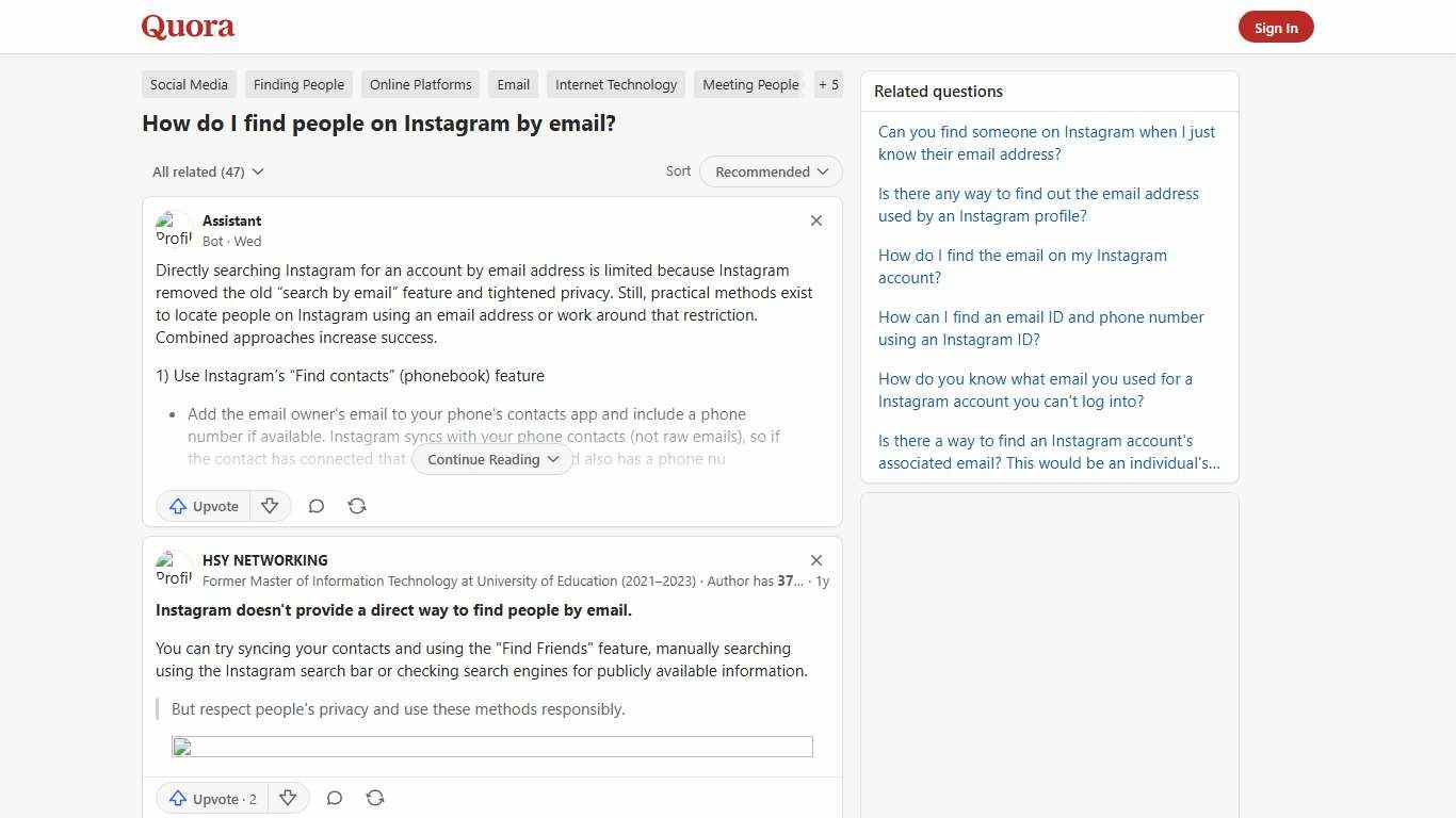 How to find people on Instagram by email - Quora